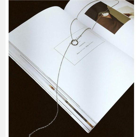 NEW 925 Sterling Silver Circle Long Chain Necklace - Picture 10 of 16